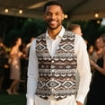 thumbnail image 4 of Yuyamidu Aztec Tribal Mens Suit Vest Business Casual Dress Waistcoat Vest Size 4XL Leopard Print Formal Wedding Vests for Suits or Tuxedo, 4 of 7