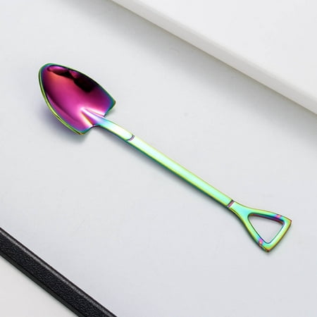 

Spoons Cookware Creative Stainless Steel Shovel Spoon Fork Coffee Mixing Bar Dessert Watermelon