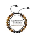 thumbnail image 3 of MLYeeWf 1PC Yellow Black 8MM Natural Crystal Stone Bracelet Gifts for Women Men Teens - 7.00Inche-9.40Inche, 3 of 3