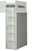 ACME Nerice Wooden Frame Twin Storage Loft Bed in White and Gray