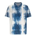 thumbnail image 5 of SGFCWSX Mens Short Sleeve Polo Shirt, Men Classic Button Placket Collar Tie-Dye Comfortable Casual Golf Shirts Dark Blue Size L, 5 of 5