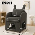 thumbnail image 3 of Mirightone Bunny-Ear Pet-Friendly Armchair with Built-in Cat & Dog Hideaway, Scratch-Resistant Fabric Sofa Chair with Triple-Entry Pet Hideaway Openings, Gra, 3 of 7