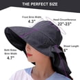 thumbnail image 3 of Sombrero para el sol para mujer, protección UV, ala ancha, visera de playa ajustable, sombrero de pesca con solapa para el cuello, es un gran sombrero para actividades, 3 of 5