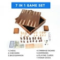 thumbnail image 5 of GSE Games & Sports Expert 7-in-1 Wooden Chess, Checkers, Backgammon, Dominoes, Cribbage Board, Playing Card & Poker Dice Game Tabletop Board Game Combo Set (Old Fashioned), 5 of 8