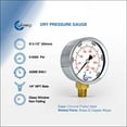 thumbnail image 2 of CARBO Instruments 2- 1/2" Pressure Gauge, Chrome Plated Steel Case, Dry, 0-5000 psi/kPa, Lower Mount 1/4" NPT, 2 of 6