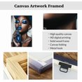 thumbnail image 5 of ZHONGYUTONG Blue African American Wall Art Black Women Art Wall Decor Elegant Woman Canvas Prints Fashion Charm Girl Poster for Female Bedroom Home Framed (12.00" x 18.00"), 5 of 5