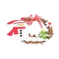 thumbnail image 2 of Corona navideña para puerta, adorno navideño de PVC, no requiere ensamblaje, no se decolora, fácil de limpiar, coronas navideñas para ventanas, muñeco de nieve, 2 of 14