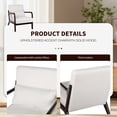 thumbnail image 5 of PORKISS Accent Chair Mid Century Modern Arm Chair with Wood Frame and Pillow, Corduroy Reading Armchair for Bedroom Living Room Office, Beige + Brown, 5 of 10