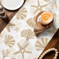 thumbnail image 3 of Table Runners 36 Inches Long Dress Scarves, Khaki Coastal Summer Farmhouse Kitchen/Dining Table Decor Table Runner, Short Coffee Tablerunners, Coral Shell Starfish Nautical 13x36 Inch, 3 of 9
