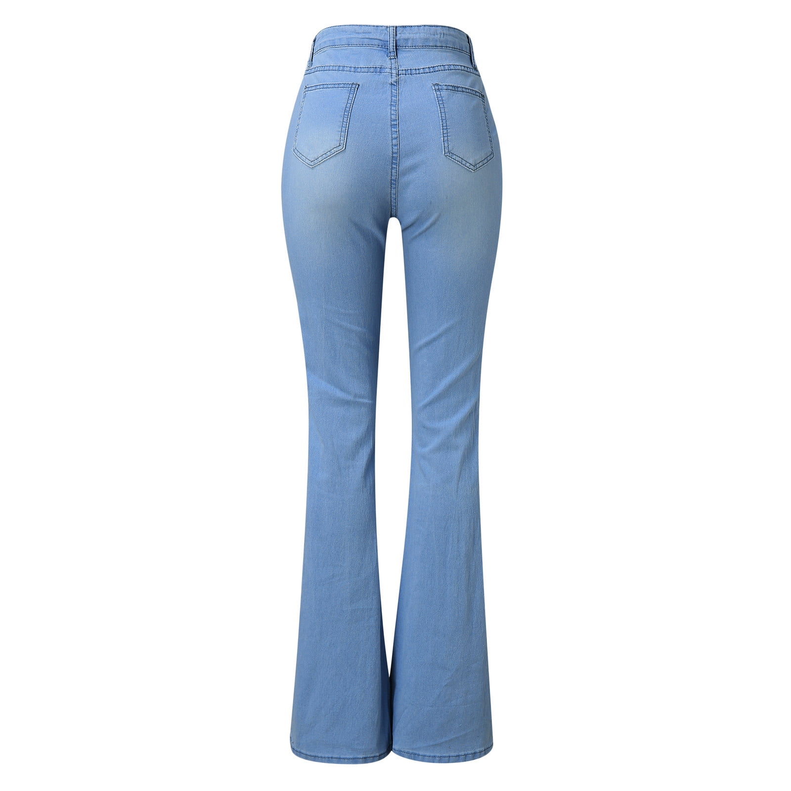 plus Size Women Jean 18 Micro Hole High Jeans Waist Band Denim Women's  Button Pants Trousers Slim Pants Women's Jeans Women's Wide Leg Pants
