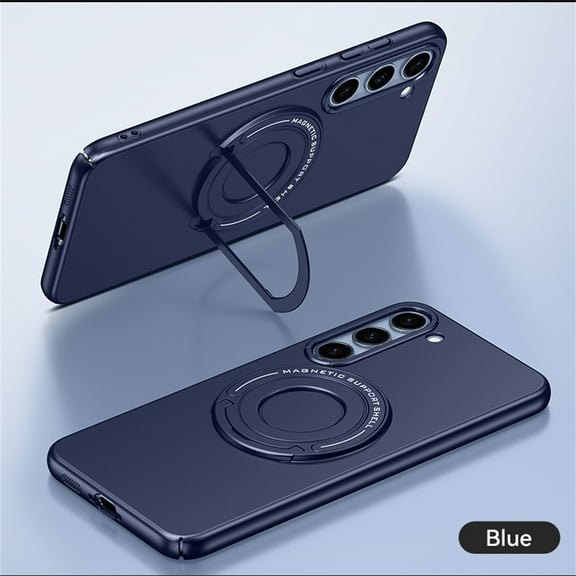 ELEHOLD Matte Case for Samsung Galaxy S23 6.1" Strong Magnetic Compatible with MagSafe Hidden Bracket Kickstand Shockproof Anti-Scratch Slim Cover,Blue