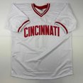 thumbnail image 4 of Autographed/Signed Barry Larkin Cincinnati White Baseball Jersey Beckett BAS COA, 4 of 4