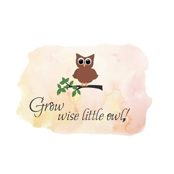 Animal Wall Decals for Children Playroom - Happy Singing Owl Sitting on a Tree Owl DIY & Creativity Boy Girl Bedroom Wall Sticker - Size: 20 In x 14 In