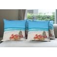 thumbnail image 6 of Ambesonne Christmas Throw Pillow Cover 4 Pack, Beach Sea Summer Calm, 24", Multicolor, 6 of 7