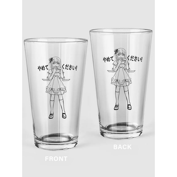 Cute And Kawaii Girl Pint Glass -SPIdeals Designs, 16 oz Transparent Glass