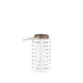 thumbnail image 1 of Benzara BM188086 Lattice Cutout Patterned Ceramic Lantern with Rope Handle - Brown & White - Small, 1 of 1