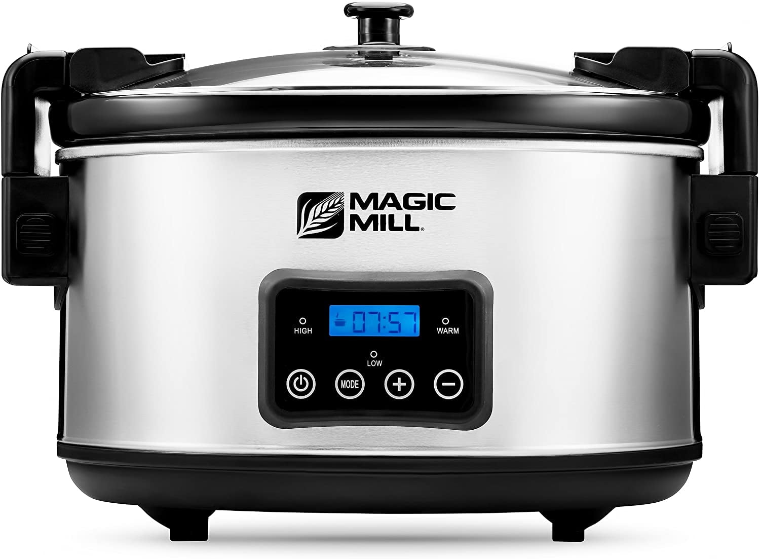 MAGIC MILL 6 QT GRAY SLOW COOKER WITH FLAT GLASS COVER AND COOL TOUCH –  Royaluxkitchen