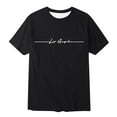 thumbnail image 4 of Girls T Shirts Toddler Kids Boys Girls Summer Funny Letter Prints Casual Lightweight Breathable T Shirt Summer Tops Black 6 Years-7 Years, 4 of 4