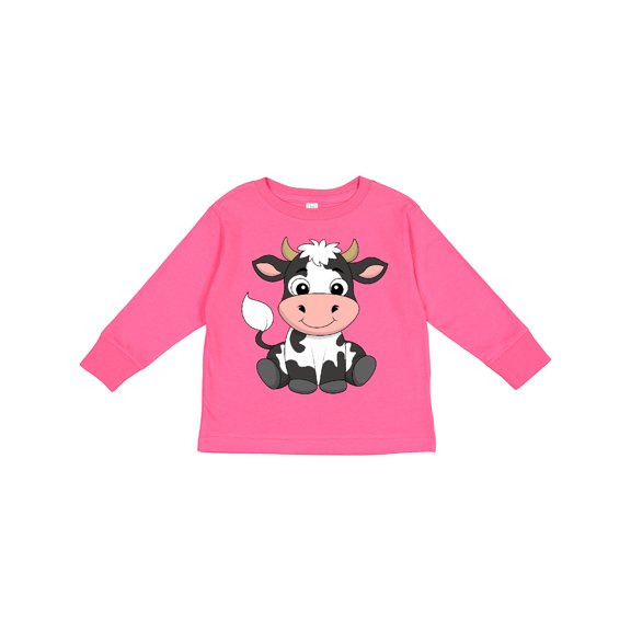 Inktastic Cute Black and White Holstein Cow Boys or Girls Long Sleeve Toddler T-Shirt