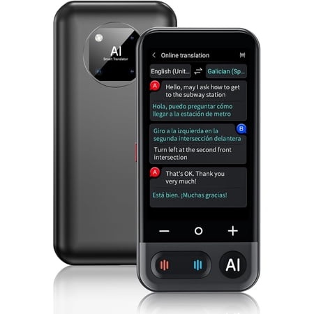 AI Language Translator Device, 2026 Upgraded ChatGPT Two Way Real time Translator Device, 150 Languages Voice Translator Support AI//Offline/Group/Phone Translation for Travel Business