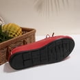 thumbnail image 6 of WAVSUF Women's Wide Width Loafers, Faux Leather Soft Sole Versatile Bow Casual Work Driving Shoes Red 7, 6 of 9