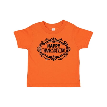 

Inktastic Happy Thanksgiving with Decorative Border Gift Toddler Boy or Toddler Girl T-Shirt