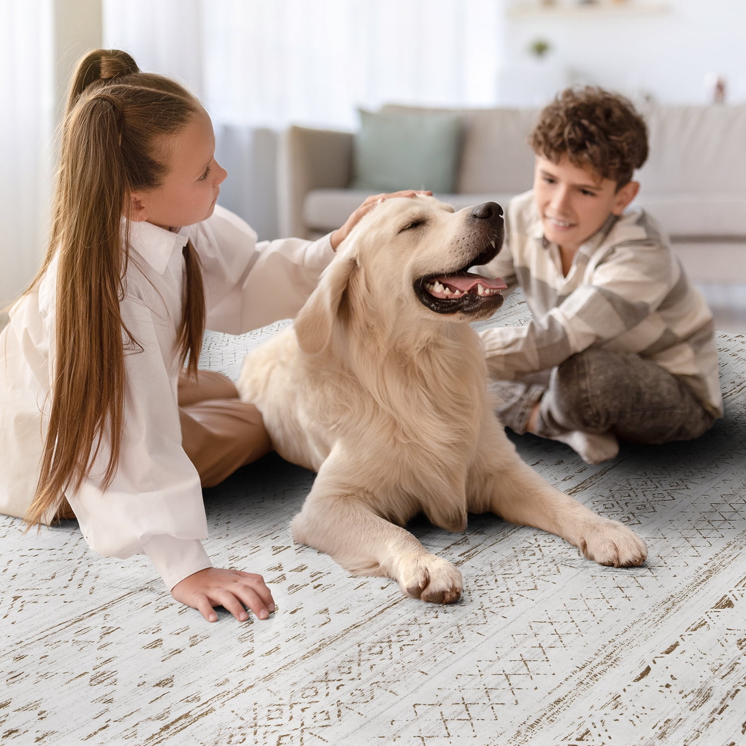 VUNATE Rugs for Living Room 5x7 Washable Area Rug Soft Non-Slip Bedroom Dining Room Floor Accent Rug Boho Carpet Indoor Rug Brown