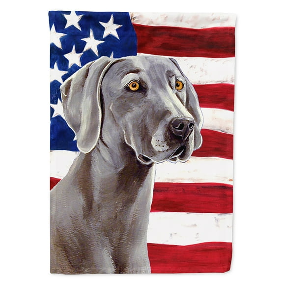 USA American Flag with Weimaraner Flag Canvas House Size