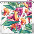 thumbnail image 1 of Vibrant Tropical Floral Shower Curtain - Bright Colors, 1 of 4