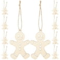 thumbnail image 4 of LABSERRON Gingerbread Man Ornaments Wood 100Pcs 3.1x2.2in for Christmas Party Hanging Decoration, 4 of 11