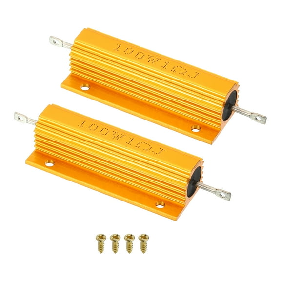 100W 1 Ohm Aluminum Shell Resistor Housing Resistor with Screws 2Set