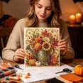 thumbnail image 5 of 12" Autumn Pearl Painting Kit,  Pearl Painting Crafts, DIY Fall Decor，A | Beginner-Friendly Craft, DIY Bead Painting, Harvest Pumpkin Designs, Thanksgiving Decor, Seasonal Home Display (With Frame), 5 of 5