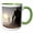 Green/White, variant on 3drose, Huge Fantasy Industrial Robot on Mars in the Morning Digital Art Gift, 11oz Two-tone Black Mug