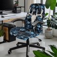 thumbnail image 2 of Renewold Deer Skull Camo Hunting Forest Blue Office Chair Cover Universal Rotating Boss Chair Cover Printed Desk Chair Protector Stretch Fabric Cover with Elastic Bottom, S, 2 of 7