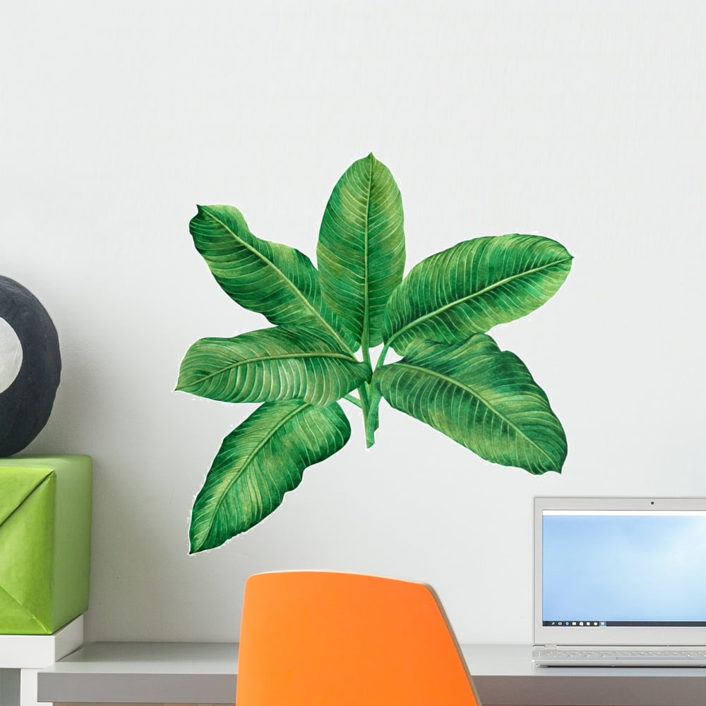 Green Tropical Banana Leaves Wall Decal Wallmonkeys Peel and Stick
