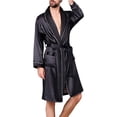 thumbnail image 4 of KapokDressy Mens Satin Robe,Soft Silk Long Sleeve House Kimono Bathrobe Sleepwear Loungewear,Robe or Robe Set, 4 of 5