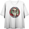 thumbnail image 4 of Santa Loves Teachers Women's White Crew Neck Short Sleeve Crop Tee-XL, 4 of 6