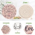 thumbnail image 4 of Pink Hearts Flowers Keys 6 Pcs Drink Coasters with Holder Absorbent Coasters Woven Coasters for Drinks Table Desk Protection Home Decor, 4 of 7