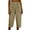 Khaki, variant on Noric Women's Cotton High Waist Casual Capri Pants with Button Pocket Elastic Waist Relaxed Fit Solid Yoga Runing Trousers
