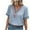 Sky Blue, variant on LYXSSBYX Summer Tops for Women 2024 Women's Casual Solid Color Short-Sleeved V-Neck Top