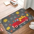 thumbnail image 4 of Goofa 16"x24" Inches Red Pickup Truck With Pumpkins Doormats for Outdoor Entrance - Non-Slip Welcome Mat, Heavy Duty Door Mats Outdoor, Spring Doormat, 4 of 9