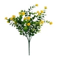 thumbnail image 1 of Flor de camelia artificial con hojas de eucalipto, 7 tenedores, flor falsa con tallo, floración artificial, decoración para bodas, fiestas y interiores., 1 of 8