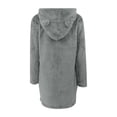 thumbnail image 4 of yardsong Flannel Pajamas for Women Women's Fleece Hooded Nightgown Long Sleeve Flannel Night Dress Fuzzy Sleepwear Pajama with Pockets Dark Gray,XXL, 4 of 9