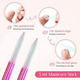 thumbnail image 3 of 5 Pieces Glass Cuticle Pusher Cuticle Stick Set Double Sided Nail Files Manicure Filing Cuticle Remover, 3 of 6