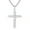 A-Dazzling Silver Small, variant on SFTING 925 Sterling Silver Crown Cross Necklace for Women Teens, Dainty Cubic Zirconia Pendant Simple Faith Cross Jewelry Necklace