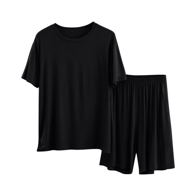 Pijama fino para hombre, conjunto de pijama para estar en casa, pantalones cortos holgados de manga corta, conjunto de pijama para hombre, conjunto de dos piezas