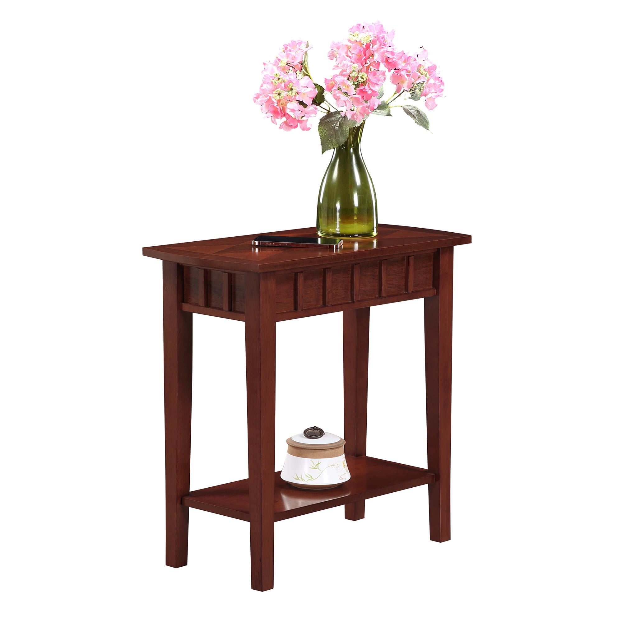 Convenience Concepts Dennis End Table with Shelf, Mahogany