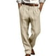 thumbnail image 1 of Pantalones casuales holgados de pierna recta para hombre, de longitud completa, con bolsillo frontal plisado doble, de poliéster., 1 of 5