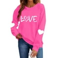 thumbnail image 2 of Ounisa Womens Valentines Sweatshirt Funny Love Heart Letter Long Raglan Sleeve Graphic Shirt Casual Pullover Top, 2 of 8