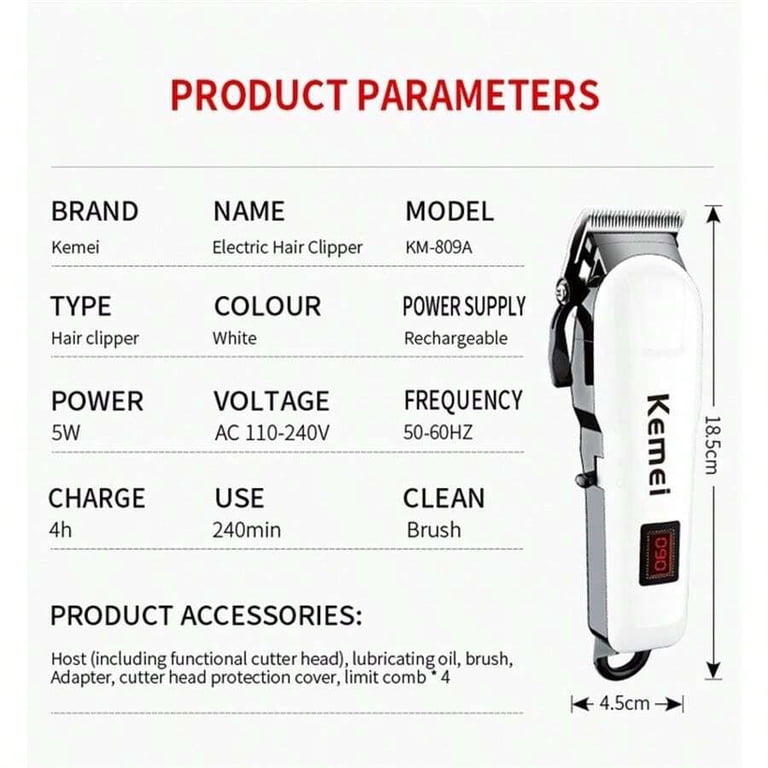 Kemei Kemi USB Direct-Sell KM-809A Electric Hair Clipper
